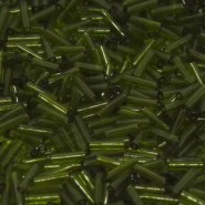 Miyuki Bugle 6mm Beads - Transparent olive BGL2-158